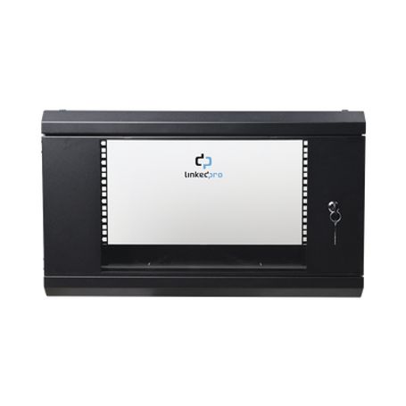 Gabinete De Pared De 6u Con Puerta De Cristal Templado 455 Mm De Profundidad Total Rack De 19039039 Acero Reforzado Color Negro.