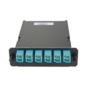 placa acopladora de fibra óptica fap con 12 pigtails y 6 conectores lc duplex 12 fibras para fibra multimodo om3om4 color aqua2