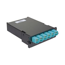 placa acopladora de fibra óptica fap con 12 pigtails y 6 conectores lc duplex 12 fibras para fibra multimodo om3om4 color aqua2