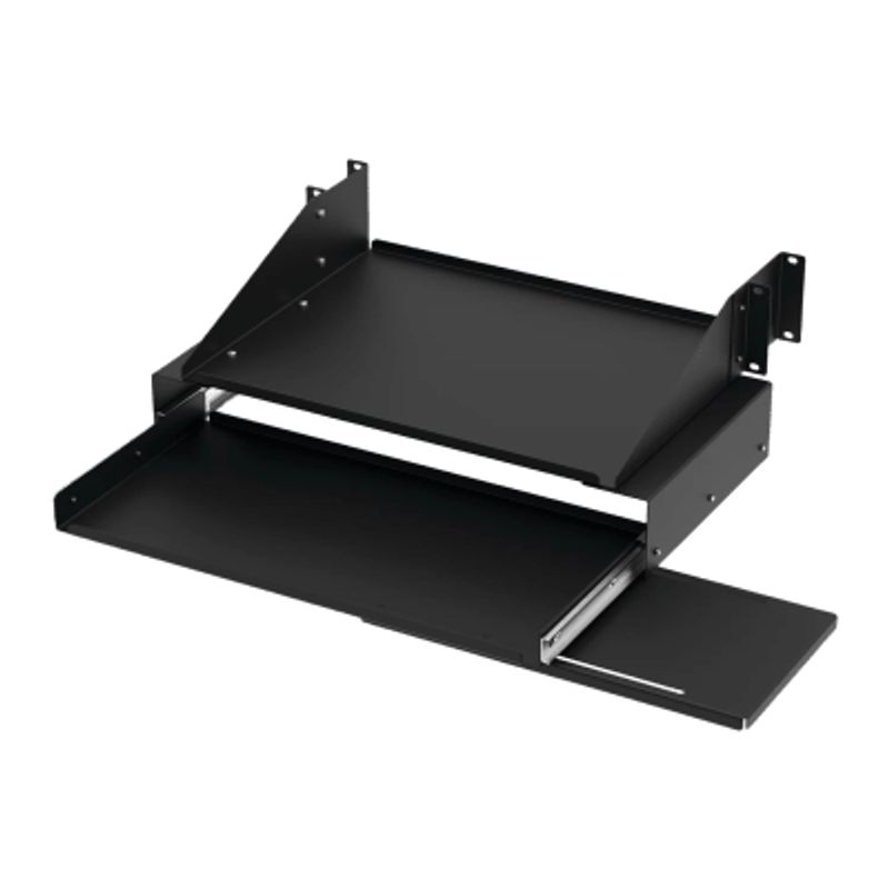 Charola Para Soportar Equipos En Rack De 19in Con Bandeja Deslizable Para Teclado Y Mouse  Capacidad De 45.5 Kg 4 Ur