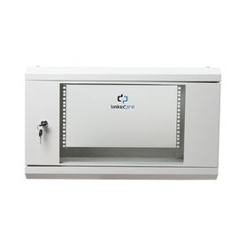 gabinete de pared de 6u con puerta de cristal templado 455 mm de profundidad total rack de 19 acero reforzado color gris mate24