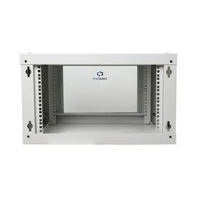 gabinete de pared de 6u con puerta de cristal templado 455 mm de profundidad total rack de 19 acero reforzado color gris mate24