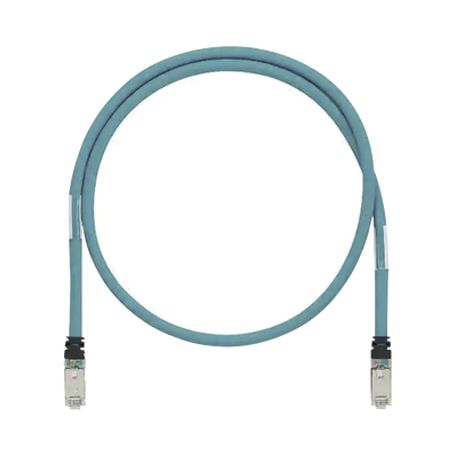 Patch Cord Cat6a De Grado Industrial 600v Blindado Sf/utp Calibre 26 Awg Color Aqua 2 M