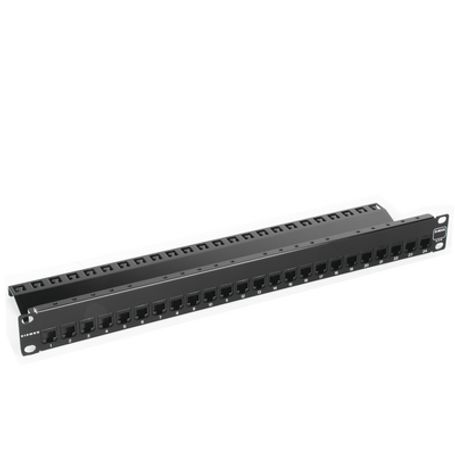 Patch Panel Zmax With Jack Utp Cat6a 24 Port 1u Black