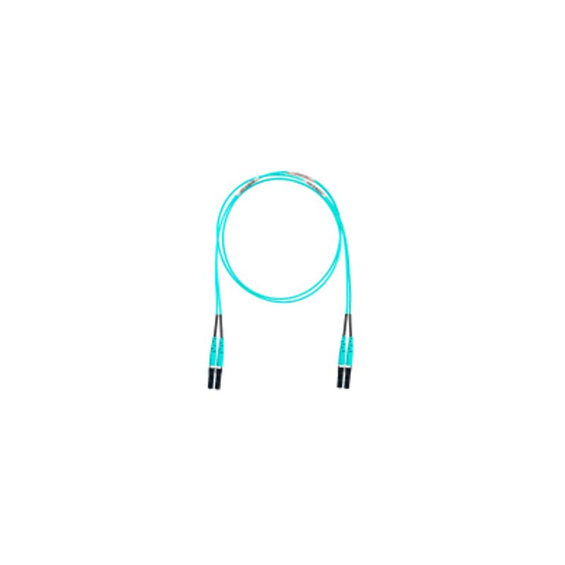 Jumper De Fibra Óptica Multimodo 50/125 Om4 Lclc Duplex Ofnr (riser) Color Aqua 6 Metros