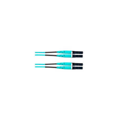 Jumper De Fibra Óptica Multimodo 50/125 Om4 Lclc Duplex Ofnr (riser) Color Aqua 6 Metros