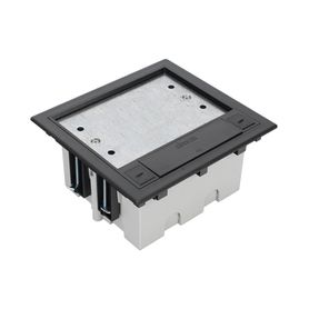 caja para instalación en piso falso para voz datos o contactos eléctricos  capacidad para 2 módulos  espacio embellecedor en la