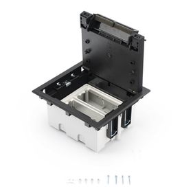 caja para instalación en piso falso para voz datos o contactos eléctricos  capacidad para 2 módulos  espacio embellecedor en la