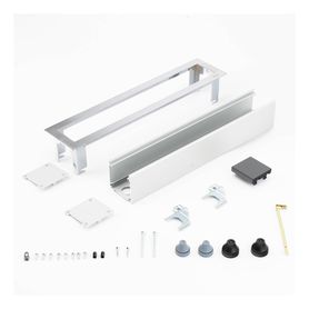 caja para instalación en escritorio para voz datos o contactos eléctricos  capacidad para 4 módulos  salida de cables posterior