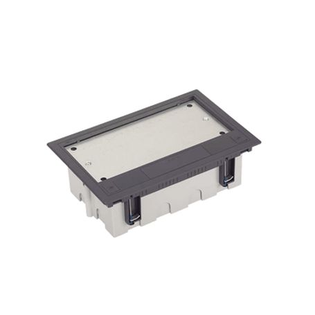 Caja Para Instalación En Piso Falso Para Voz Datos O Contactos Eléctricos / Capacidad Para 4 Módulos / Espacio Embellecedor En L
