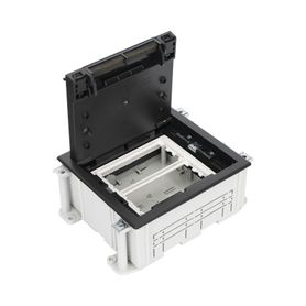 caja de suelo simon serie s  para voz datos o contactos eléctricos  capacidad para 2 módulos  con registro integrado para fijac