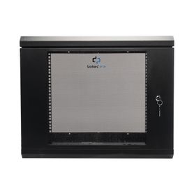 gabinete de pared de 9u con puerta de cristal templado 4795 mm de profundidad rack de 19 acero reforzado gris mate241450