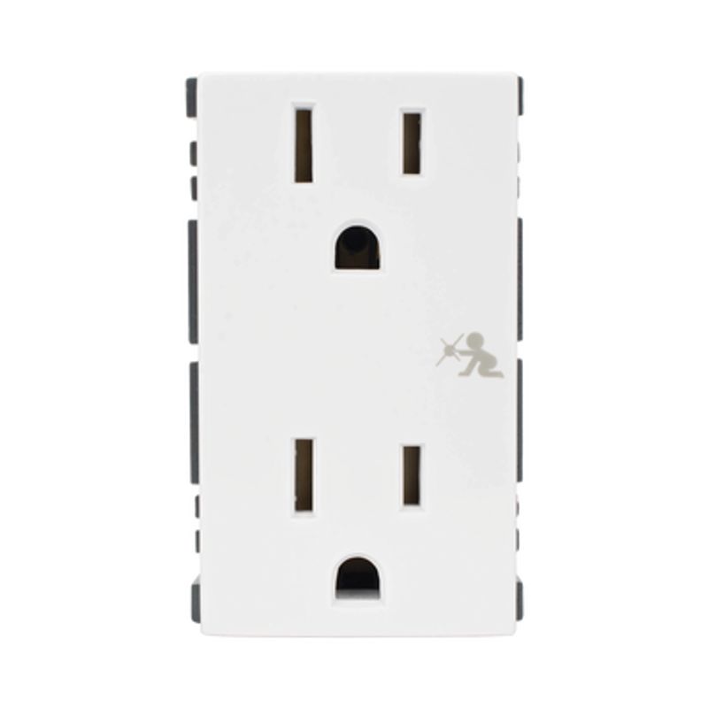 Módulo Color Blanco Duplex De Contactos Eléctricos / Necesita El Smadapfp Para Fijar A Caja Para Pavimento / (2542430)