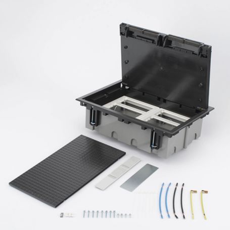 Caja Para Instalación En Piso Falso Para Voz Datos O Contactos Eléctricos / Capacidad Para 6 Módulos / Espacio Embellecedor En L