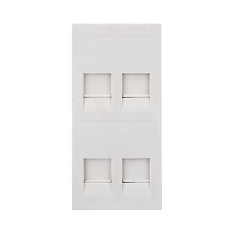 Módulo Color Blanco Con 4 Espacios Para Jacks Keystone Para Instalarse En La Caja De Pavimento / (s76c/9)