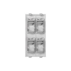módulo color blanco con 4 espacios para jacks keystone para instalarse en la caja de pavimento  s76c9241734