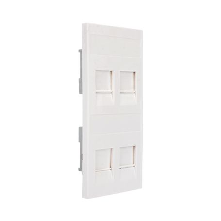 Módulo Color Blanco Con 4 Espacios Para Jacks Keystone Para Instalarse En La Caja De Pavimento / (s76c/9)