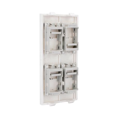 Módulo Color Blanco Con 4 Espacios Para Jacks Keystone Para Instalarse En La Caja De Pavimento / (s76c/9)