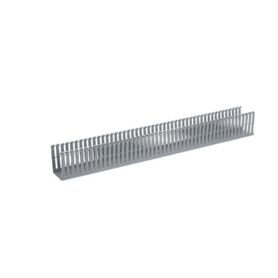 canaleta ranurada de pvc sin tapa tipo f 225 in de ancho 314 in de alto y 1800 mm de largo color gris214218