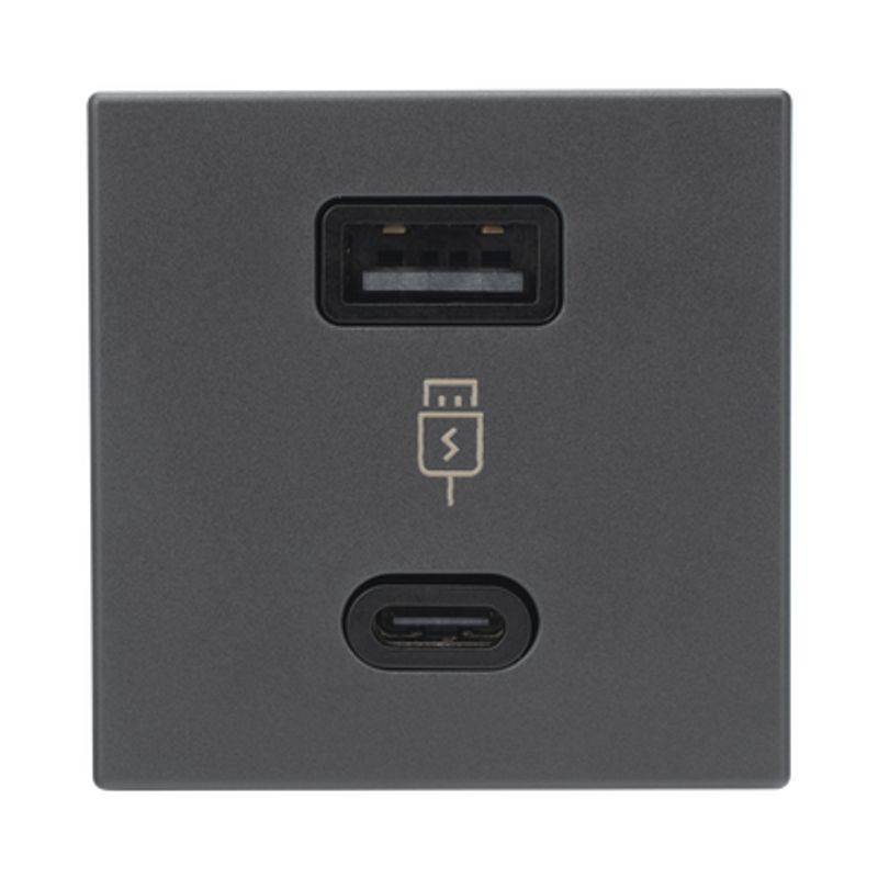 (k126f/14) 2x Usb Tipo Ac 5vcd 42a Color Grafito