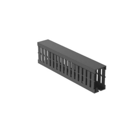 canaleta ranurada de pvc sin tapa tipo f 32 mm de ancho 538 mm de alto y 2 m de largo color gris221059