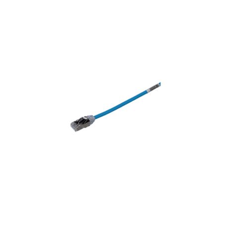 Patch Cord Cat6a Diametro Reducido 28 Awg Blindado S/ftp Cm/ls0h 0.5 M. Color Azul