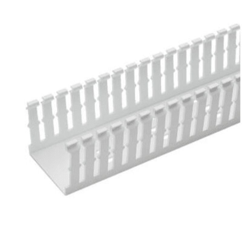 Canaleta Ranurada De Pvc Sin Tapa Tipo F 82.6 Mm De Ancho 104.1 Mm De Alto Y 1.8 M De Largo Color Blanco