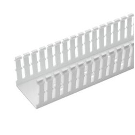 canaleta ranurada angosta de pvc sin tapa tipo f 32 mm de ancho 794 mm de alto y 18 m de largo color blanco
