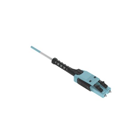 Jumper De Fibra Óptica Multimodo 50/125 Om4 Lclc Uniboot Duplex Ofnp (plenum) Color Aqua 25 Metros