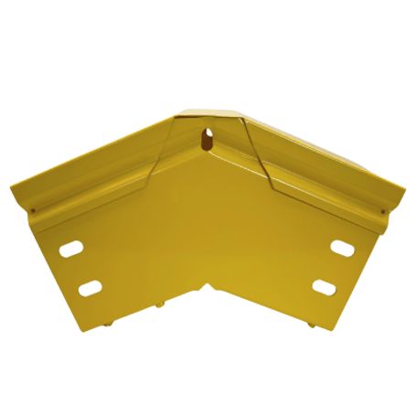 chfiber curva vertical exterior a 45° de aluminio peralte 4 ancho 4 radio 8 con recubrimiento en pintura epóxica incluye tapa  