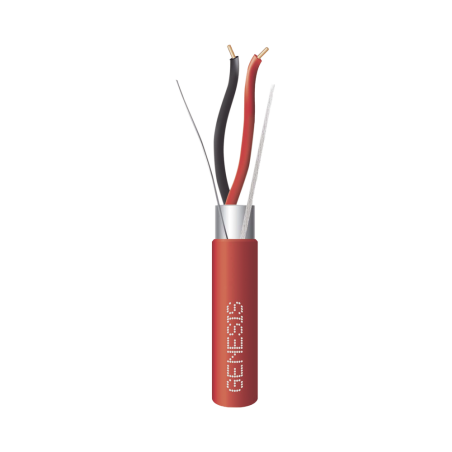 Bobina de 152 Metros de Alambre / 2 x 16 AWG / Riser / BLINDADO / Tipo FPLR / Color Rojo / Para Aplicaciones en Sistemas