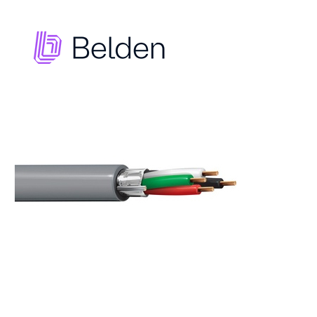 CABLE PARA SEGURIDAD Y SONIDO BELDEN 5202FE 0081000 FORRO PVC GRIS CMR RISER 4 CONDUCTORES CALIBRE 16 AWG MULTIFILAR 100%