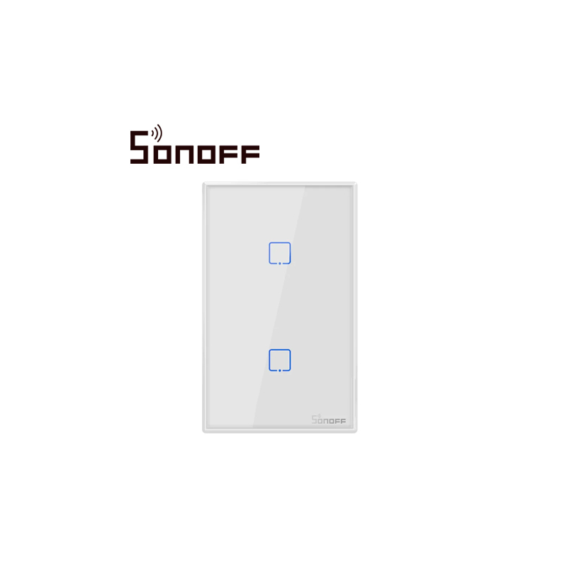 APAGADOR DE PARED TOUCH ON/OFF SONOFF T2US2C SMART INALAMBRICO WIFI PARA SOLUCION DE SMART HOME CON TEMPORIZADOR