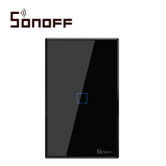 APAGADOR DE PARED TOUCH ON/OFF SONOFF T3US1C COLOR NEGRO SMART INALAMBRICO WIFI PARA SOLUCION DE SMART HOME CON TEMPORIZADOR