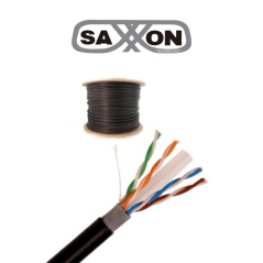 SAXXON OUTPCAT6CCAEXT- Cable UTP CCA de 305m, categoría 6 para exteriores, con doble forro y color negro.