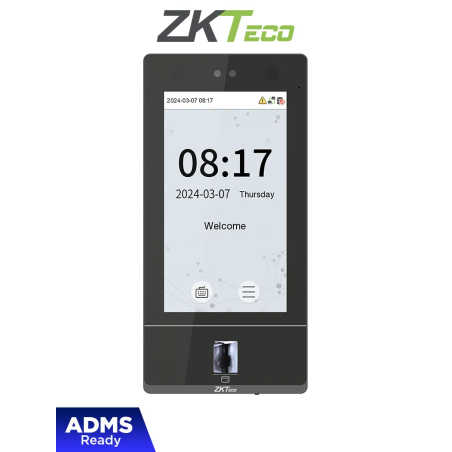 ZKTECO SenseFace 7A - Control de acceso y asistencia facial para 10, 000 rostros / 50,000 tarjetas de proximidad de 125kHz