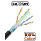 SAXXON OFTPCAT6COPEXT - Bobina de Cable FTP Cat6 100% Cobre/ 305 Metros/ Blindado/ Color Negro/ Uso Exterior