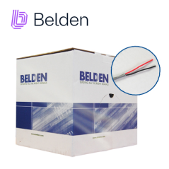 CABLE PARA SEGURIDAD Y SONIDO BELDEN 5200UE 008U1000 FORRO PVC GRIS CMR RISER 2C/16AWG 2 CONDUCTORES CALIBRE 16 AWG 100%