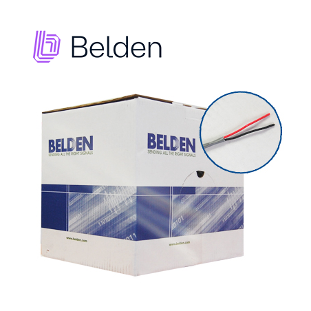 CABLE PARA SEGURIDAD Y SONIDO BELDEN 5200UE 008U1000 FORRO PVC GRIS CMR RISER 2C/16AWG 2 CONDUCTORES CALIBRE 16 AWG 100%