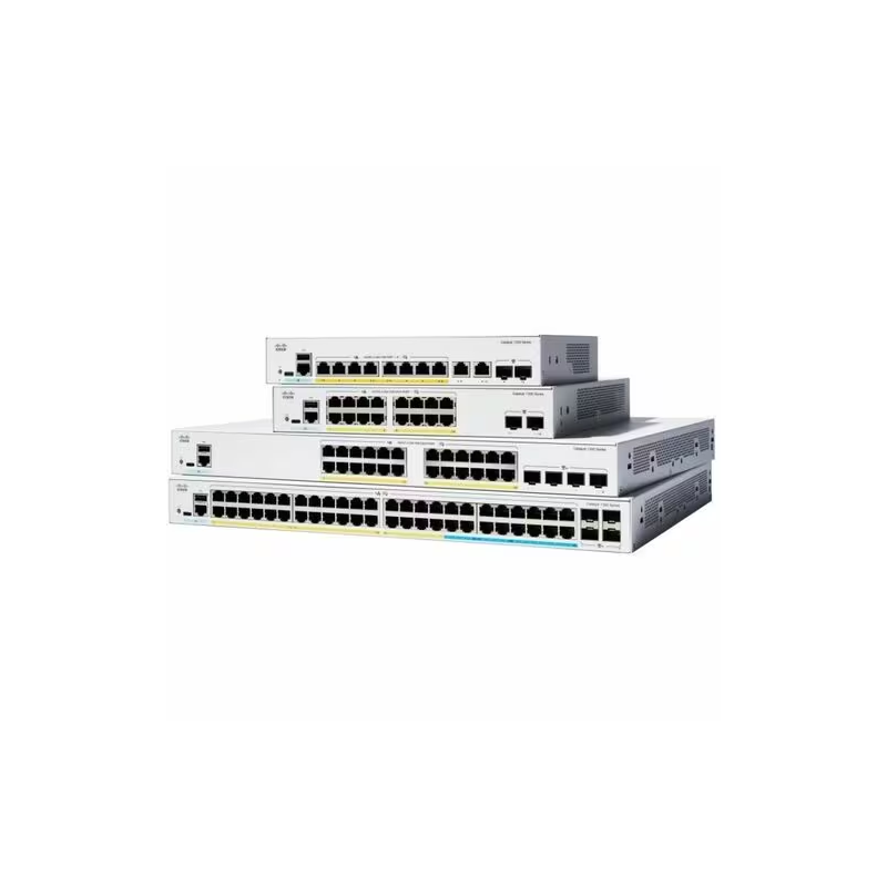 Cisco Switch Catalyst 1300, 48 puertos Gigabit Ethernet, PoE+ con 740W totales, 4 Puertos SFP+ (4x 1G/10G), Incluye cable