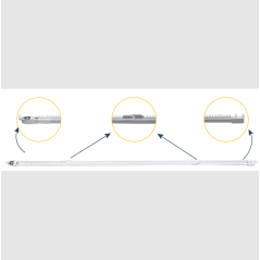 Riel Ajustable Cortinas Motorizadas / 2.3-4 m Ajustable / 20 Kg Capacidad / Movelite WF + Elatio Compatible / Instalación Techo