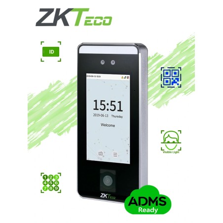 ZKTECO SPEEDFACEV5LQR - Control de Acceso Facial / 6000 Rostros / 10,000 Tarjetas ID 125 Khz / QR / Contraseñas