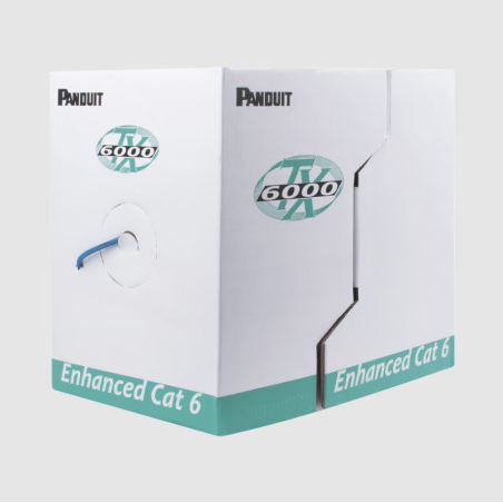 Bobina de Cable UTP 305 Metros (1000 Pies) de Cobre, TX6000 PanNet, Reelex, Azul, Categoría 6 Mejorado (23 AWG)