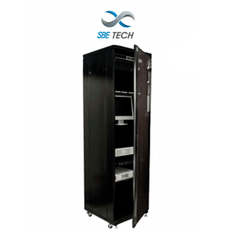SBE TECH SBE-GNL42URP600PC - Gabinete de Piso de 42 UR con puerta de cristal y una profundidad de 60.0 cm. MARSBE