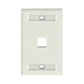 placa de pared vertical salida para 1 puerto keystone con espacios para etiquetas color blanco mate74111