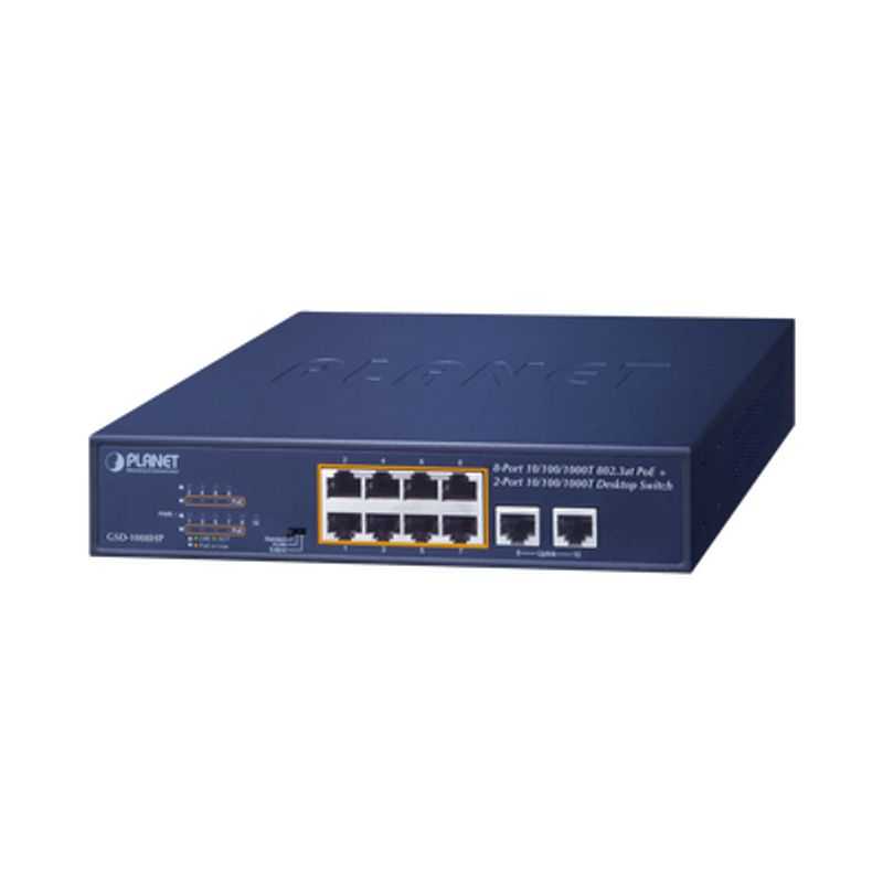 Switch No Administrable Poe De 8 Puertos 10/100/1000 Mbps Con Poe 802.3af/at
