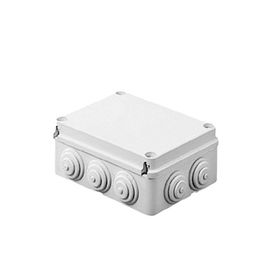 caja de derivación de pvc autoextinguible con 10 entradas tapa atornillada 190 x 140 x 70 mm para exterior ip55