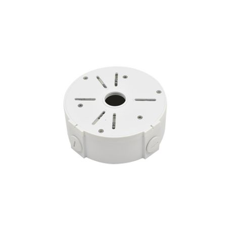 caja de conexiones universal  uso en interior  fabricada en metal  color blanco  uso en bala  domo  turret98284