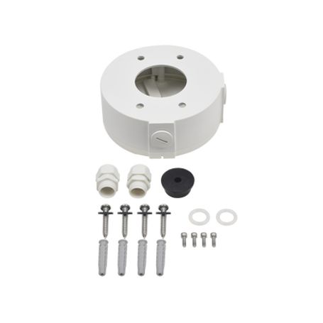 Caja De Conexiones Universal / Uso En Interior / Fabricada En Metal / Color Blanco / Uso En Bala  Domo  Turret