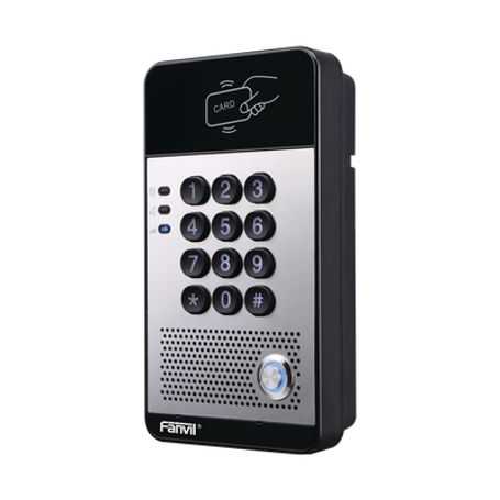 audio portero ip con 2 lineas sip relevador integrado teclado numérico y lectora de tarjetas rfid para control de acceso poe888